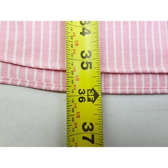 Stafford Size 20 34-35 Big Salmon White Stripe Wrinkle Free Oxford Button Down - Picture 7 of 9